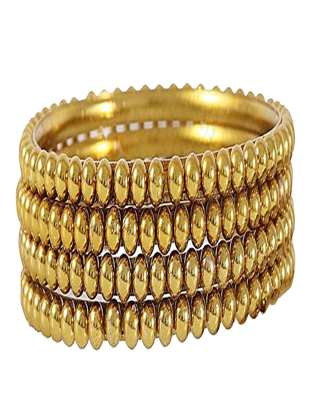 ZULKA Set Of 4 Gold-Plated Ball Chain Linked Bangles