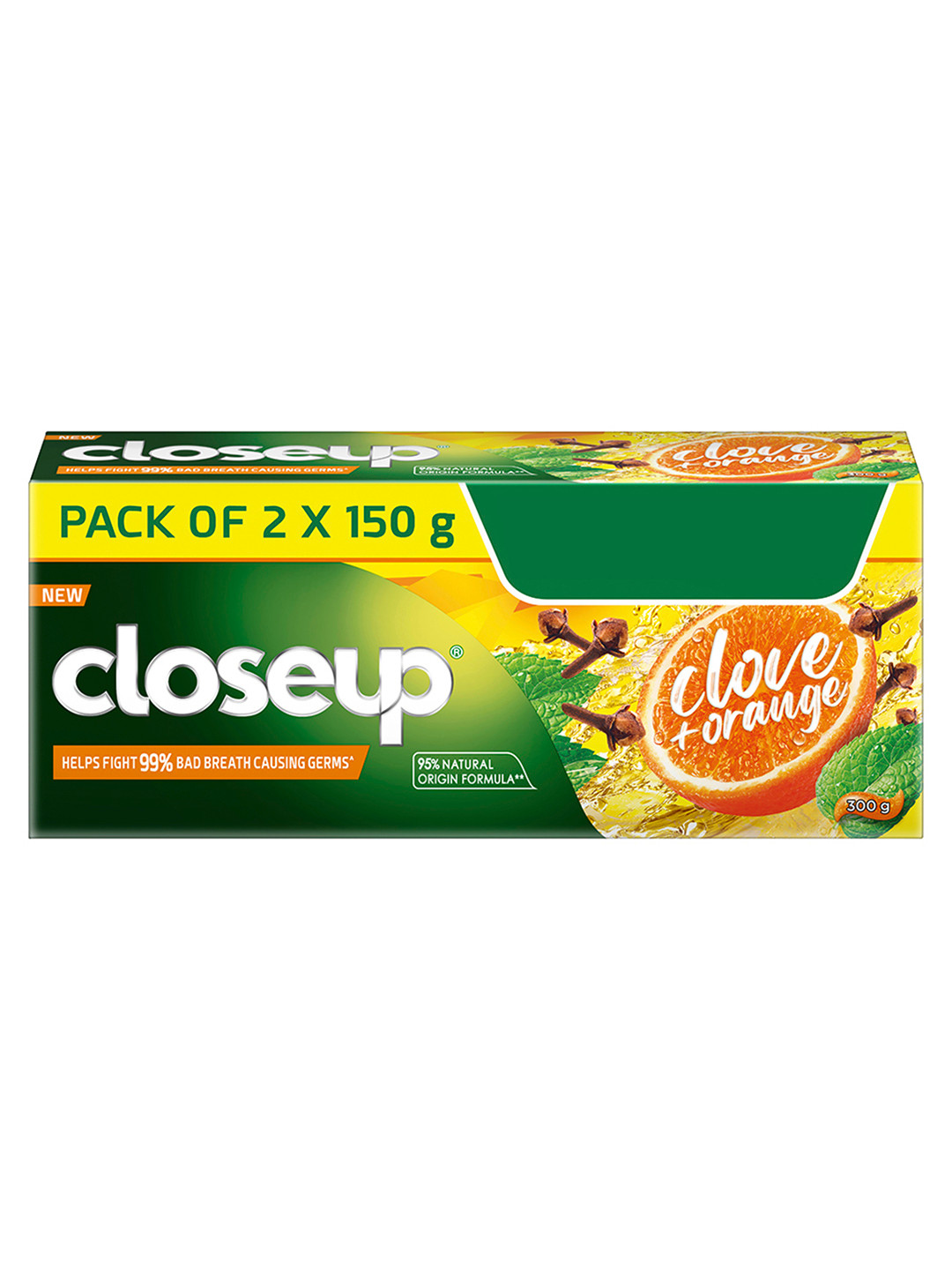 Closeup Pack Of 2 Clove & Orange Toothpaste For Fresh Breath - 150g Each