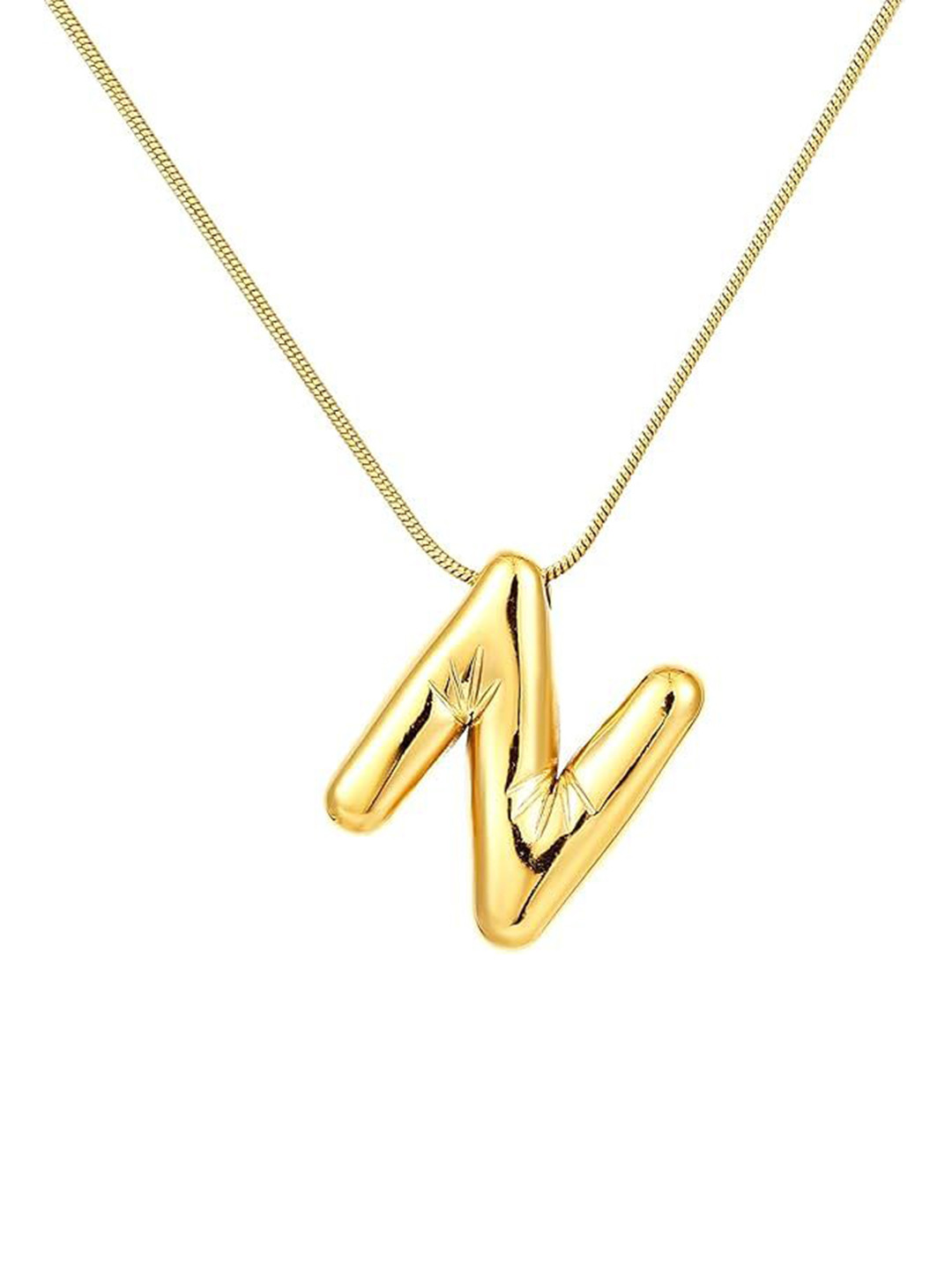 VIEN Gold-Plated Chunky Balloon Letter Stainless Steel Chain