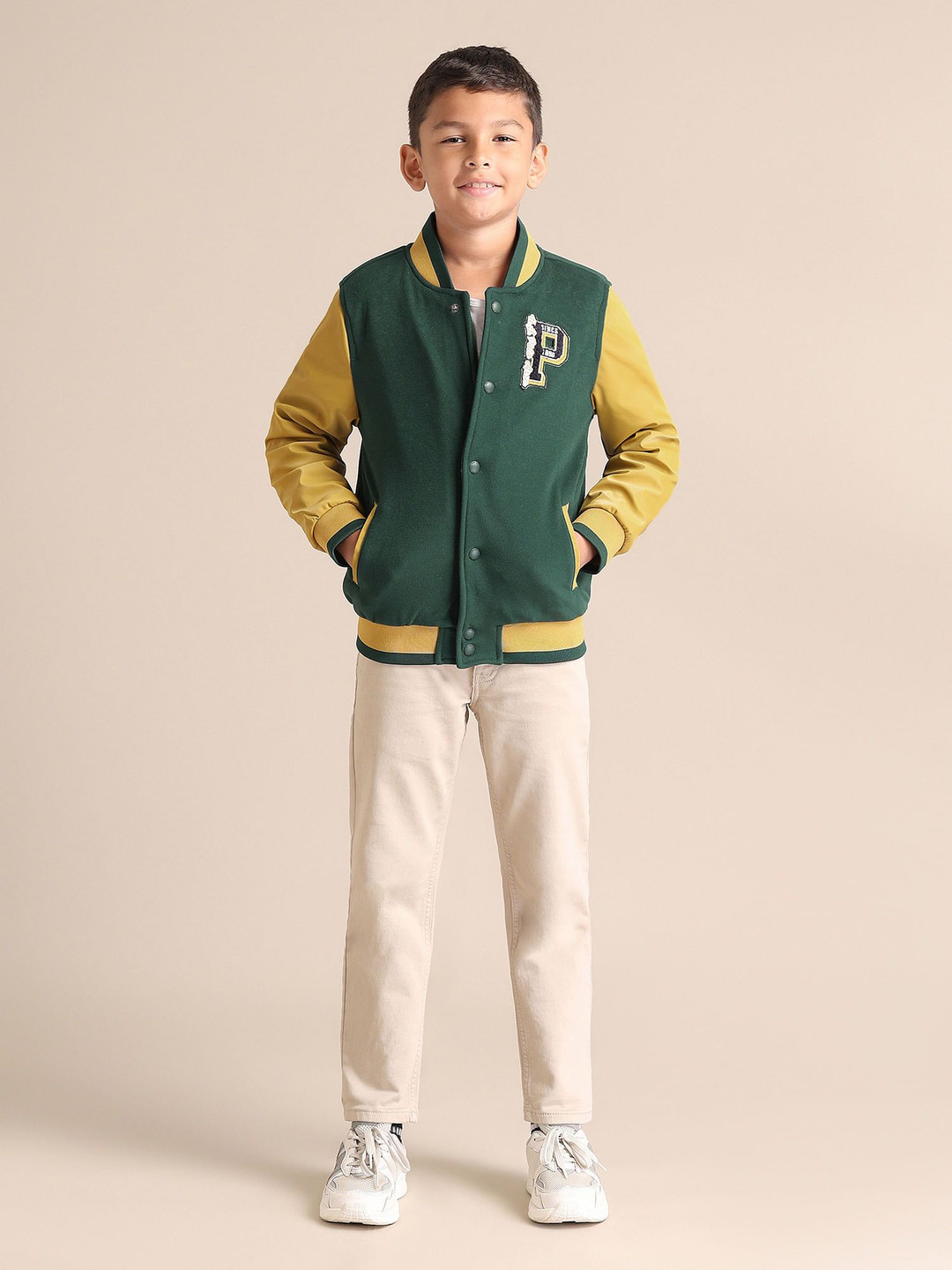 U.S. Polo Assn. Kids Boys Brand Logo Varsity Jacket
