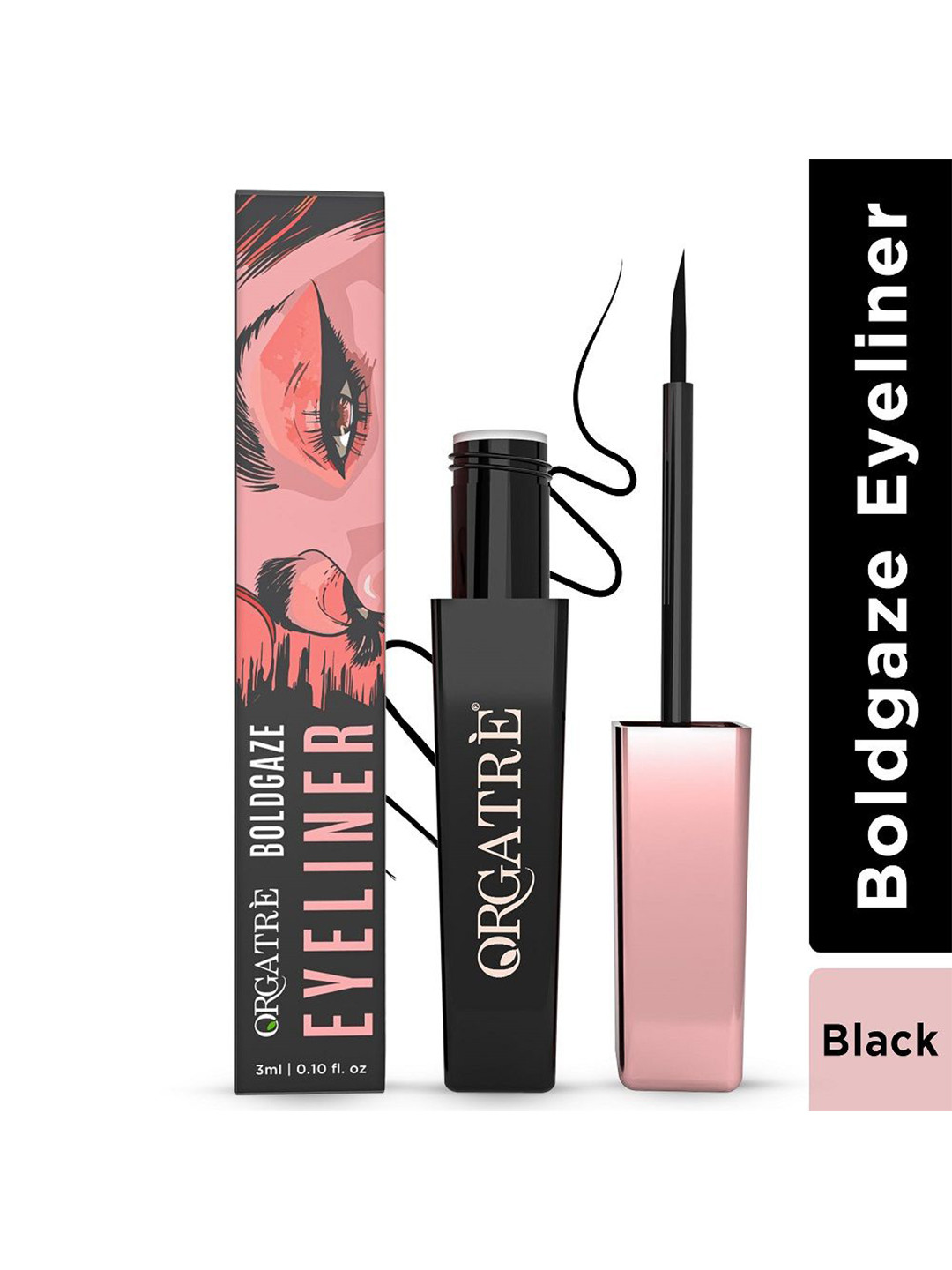 Orgatre BoldGaze Waterproof Eyeliner - 3 ml - Black