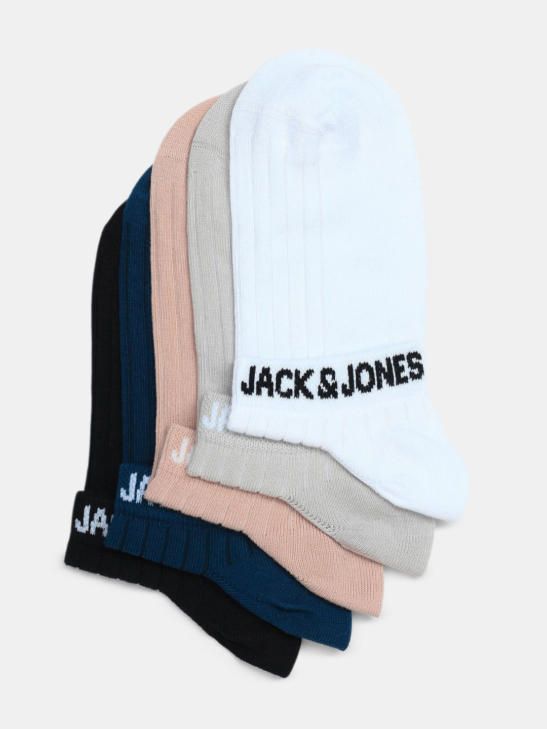 Jack & Jones Men JACPLUTO Pack Of 5 Ankle-Length Socks
