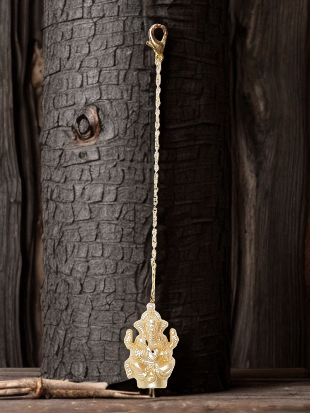 DUGRISTYLE Gold-Plated Gemstone Studded Sunehri Roshni Watch Charm
