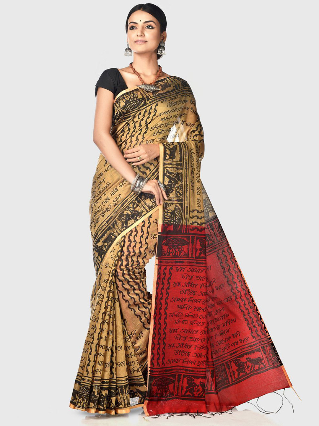 Crochetin Printed Handloom Saree