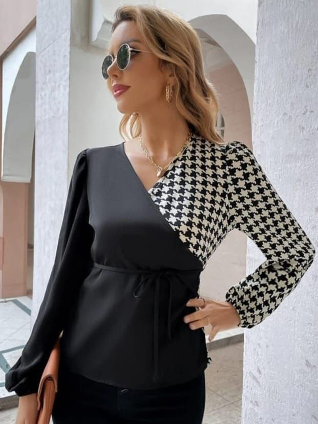 FLYING FEST Women Abstract Printed A-Line Top