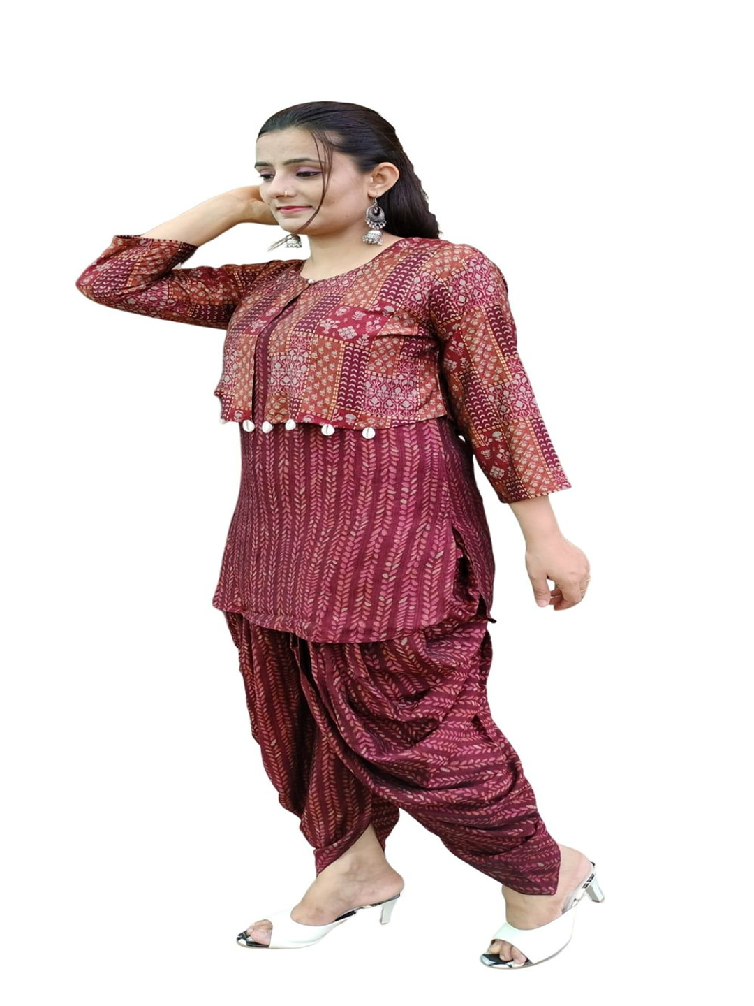 MUKA Women Ethnic Motifs Printed Regular Kurta with Dhoti Pants