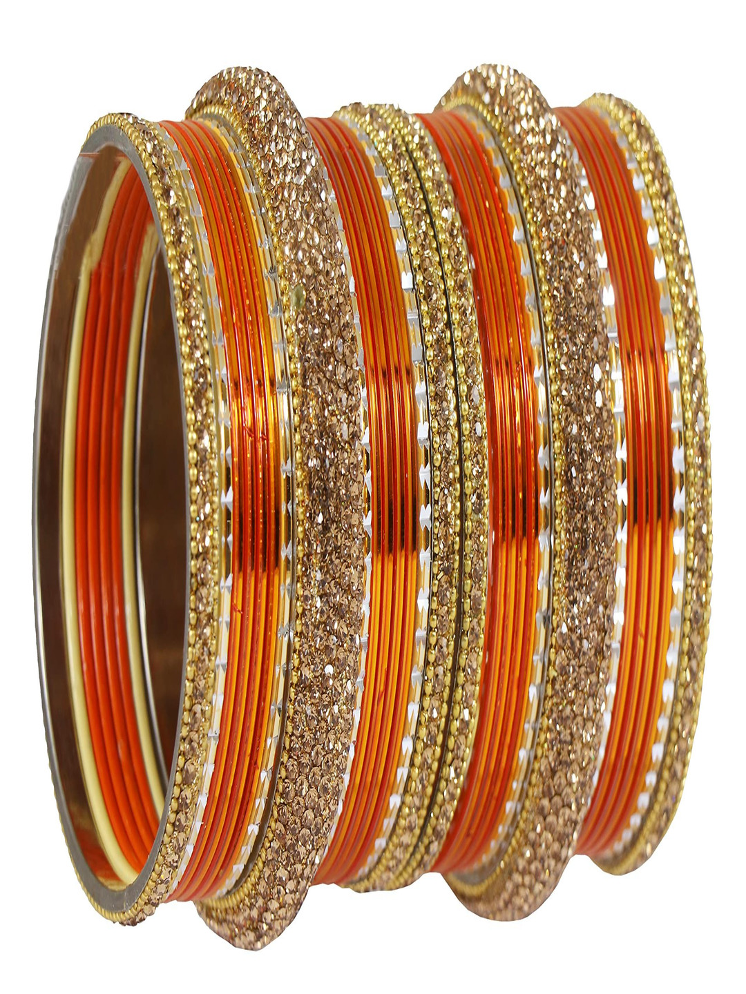 ZULKA Set Of 30 Cubic Zirconia-Studded Ball Chain Linked Bangles