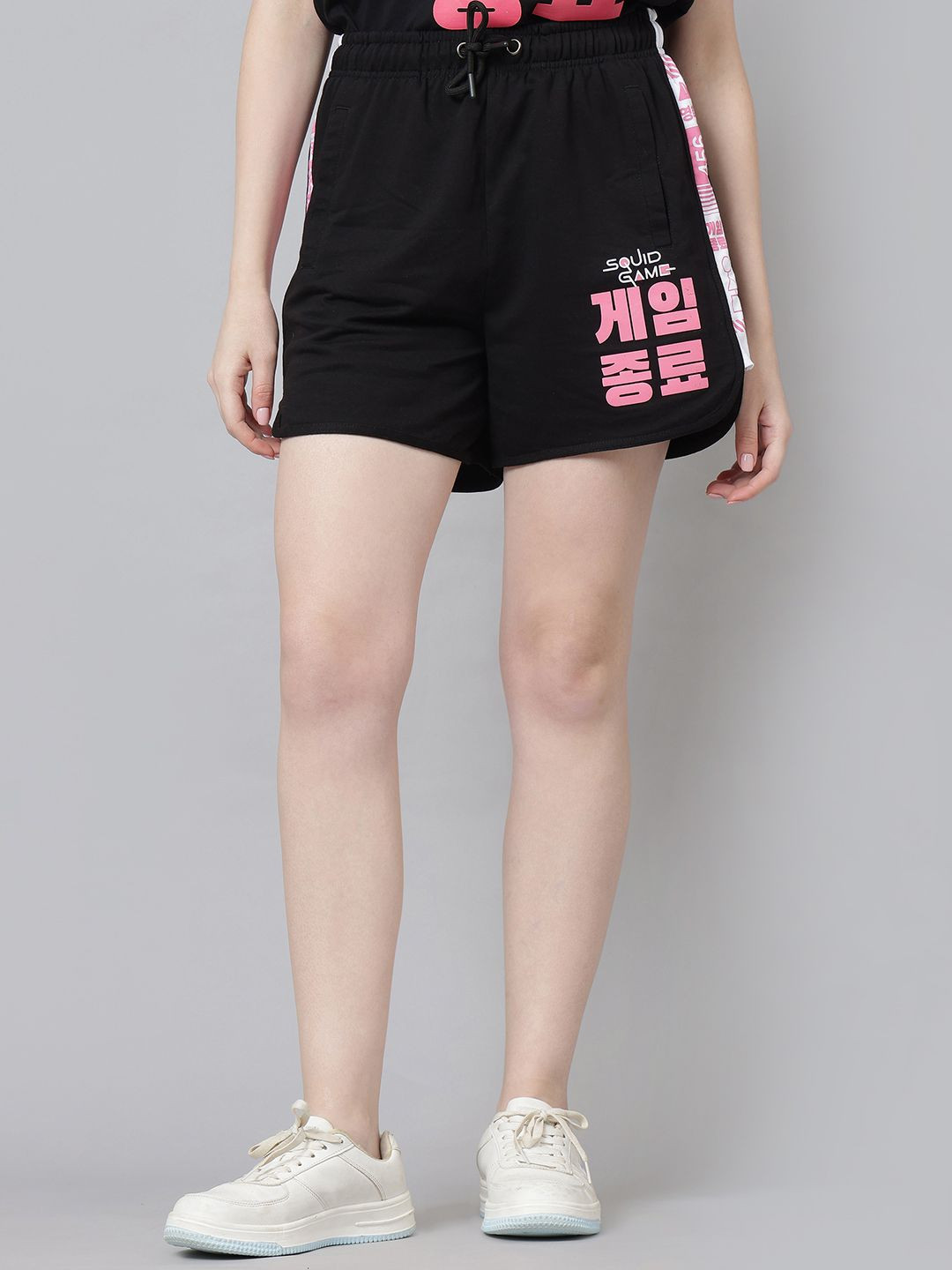 Free Authority Women Squid Game Printed Mid Rise Shorts