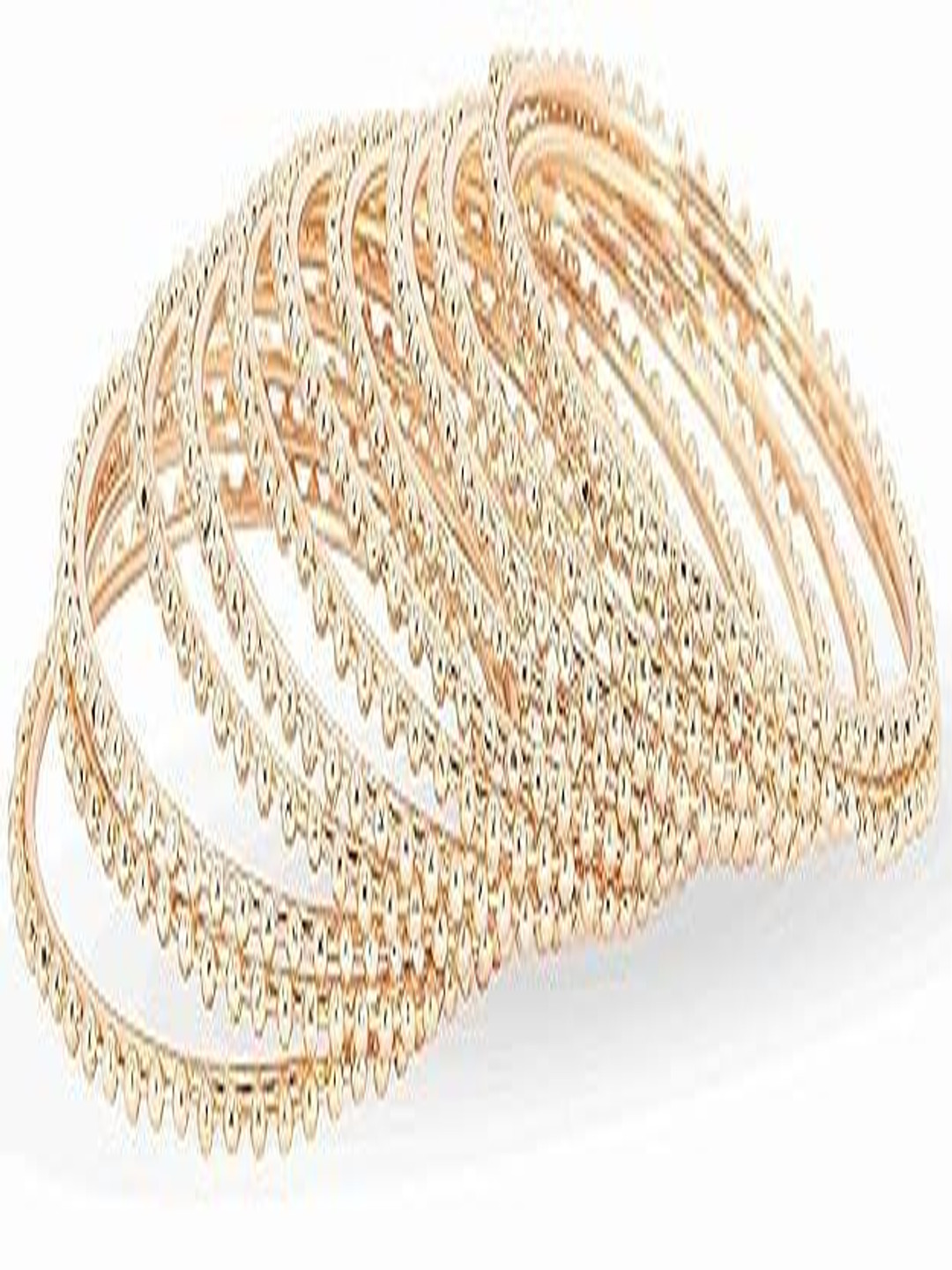 ZULKA Set Of 12 Rose Gold-Plated BallChain Linked Beaded Bangles