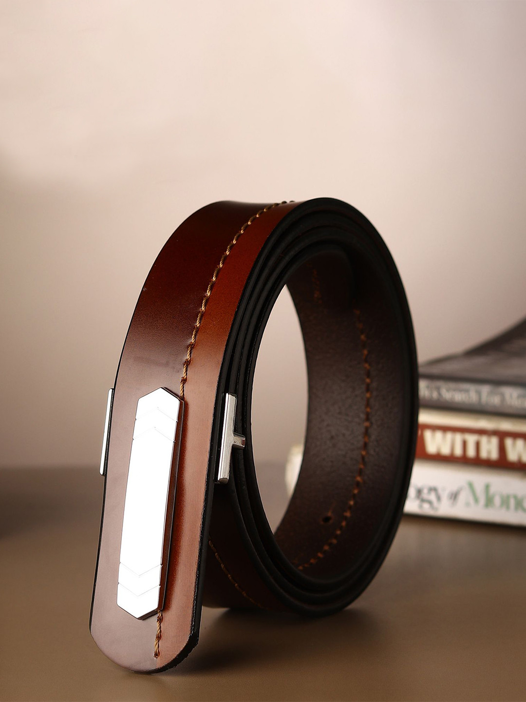 Provogue Men Textured Leather Belt