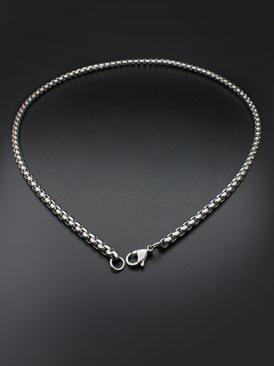 Peora Men Silver-Plated Stainless Steel Fancy Box Chain