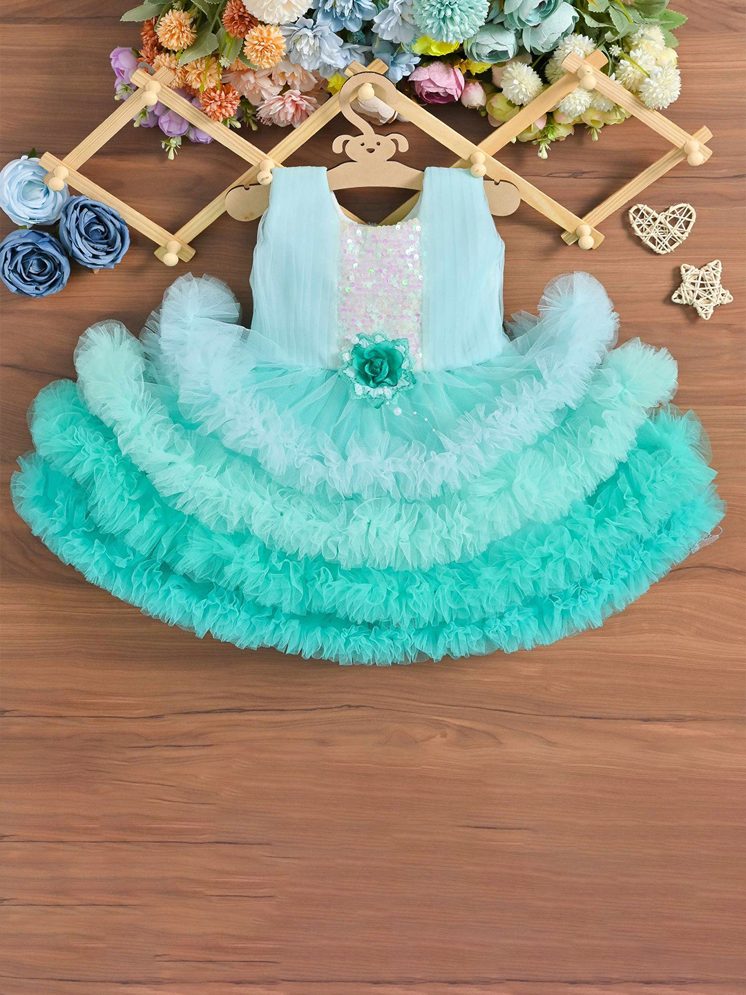 BARKAT DESIGNING PLANET Girls Net A-Line Dress