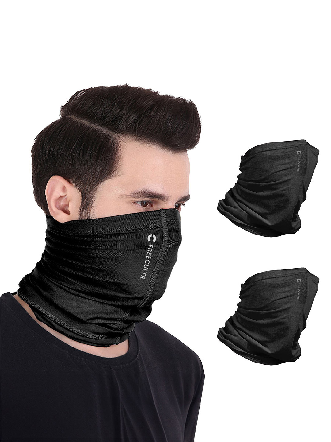 FREECULTR Bamboo Bandana For Men & Women Soft & Durable Bandana - Black P3