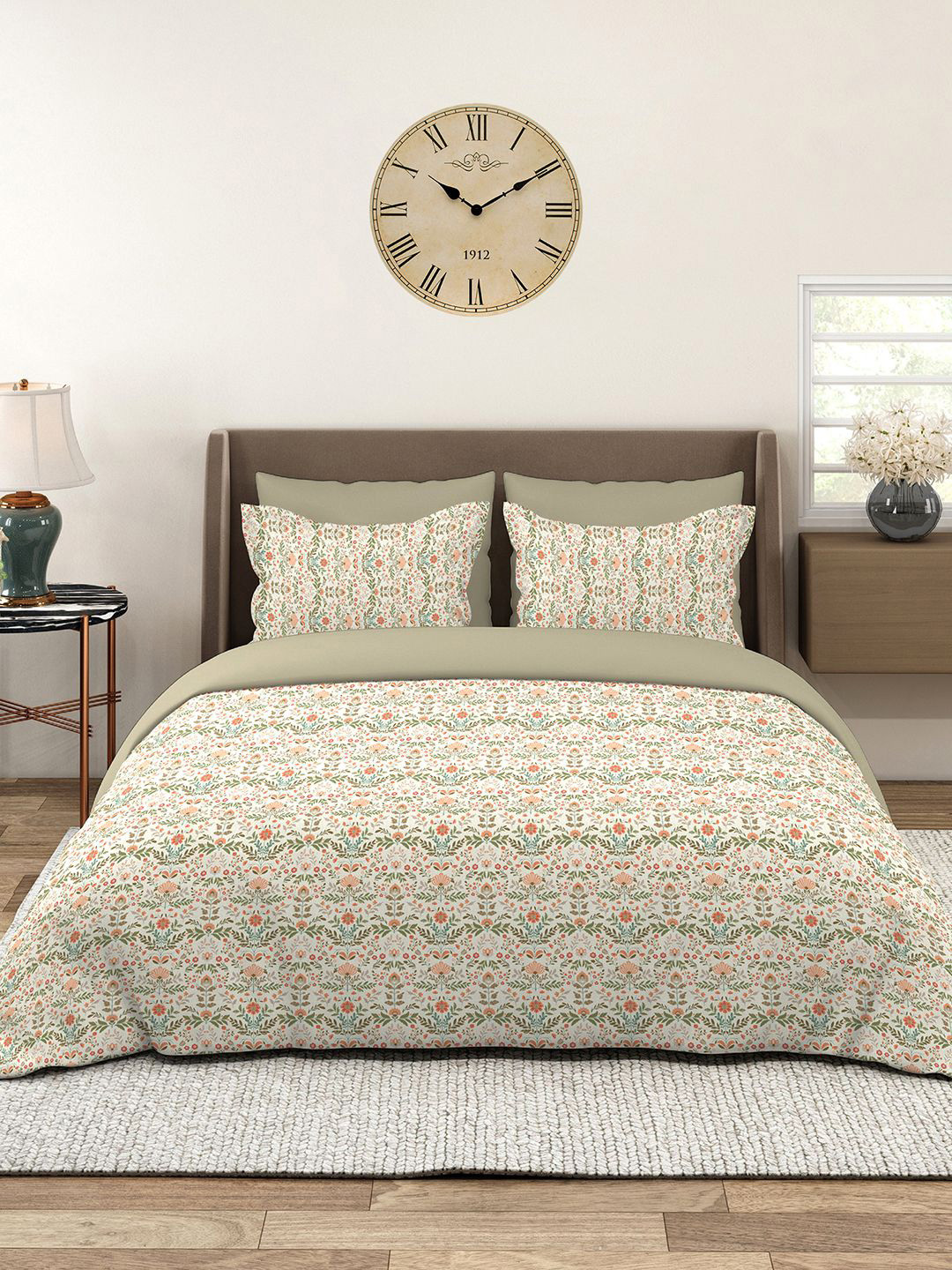 Layers Home Easy 100% Cotton 144 TC Printed Double Bedsheet Set 2.54 m x 2.23 m