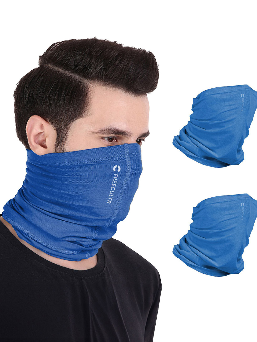FREECULTR Unisex Pack of 3 Bamboo Pilot Blue Bandana Headband