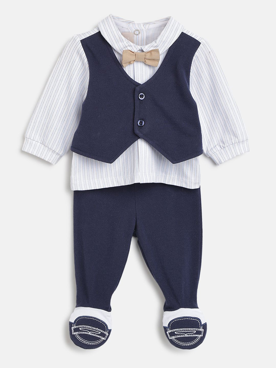 Chicco Boys Striped Polo Collar Shirt With Leggings