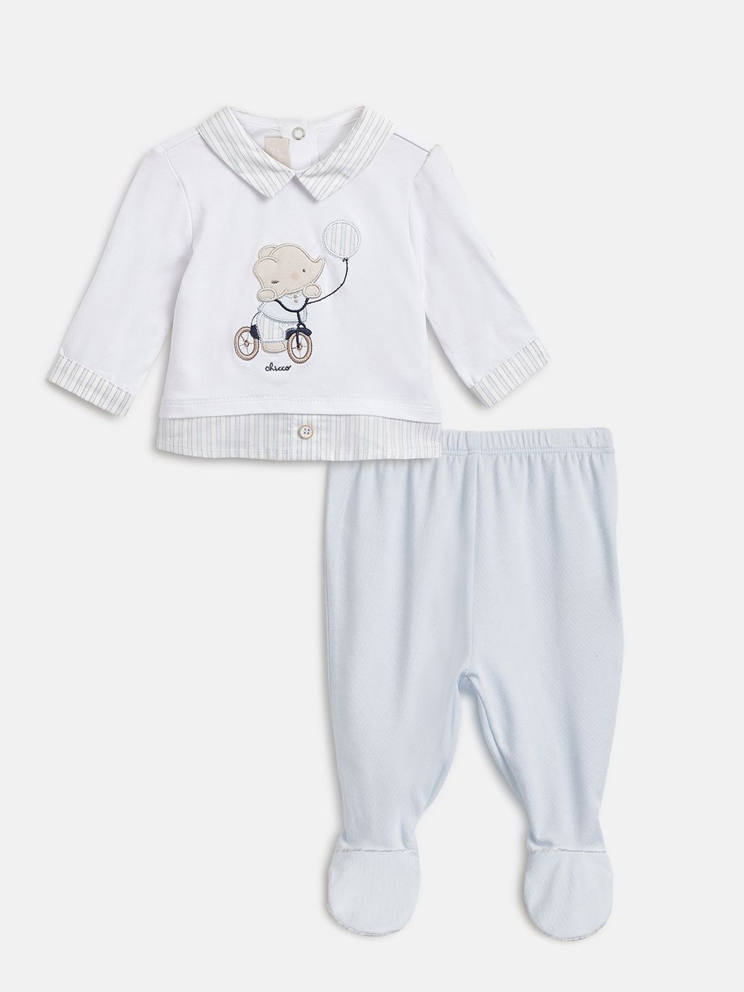 Chicco Boys Printed Polo Collar Top With Leggings