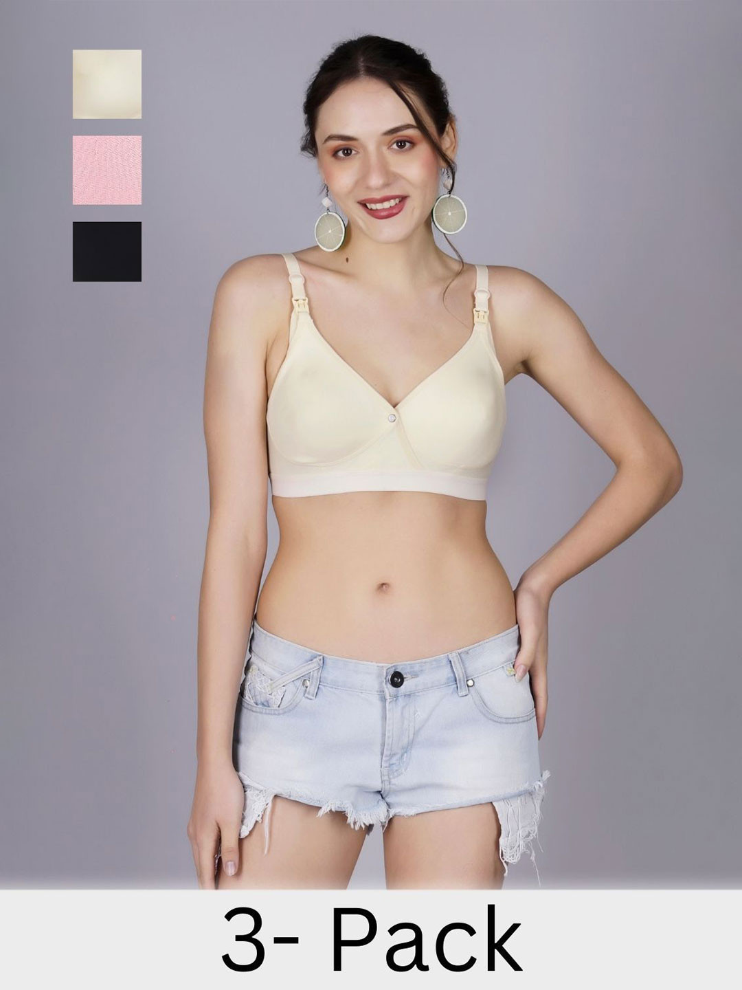 Fabme Full Coverage Seamless Bra pack of 3