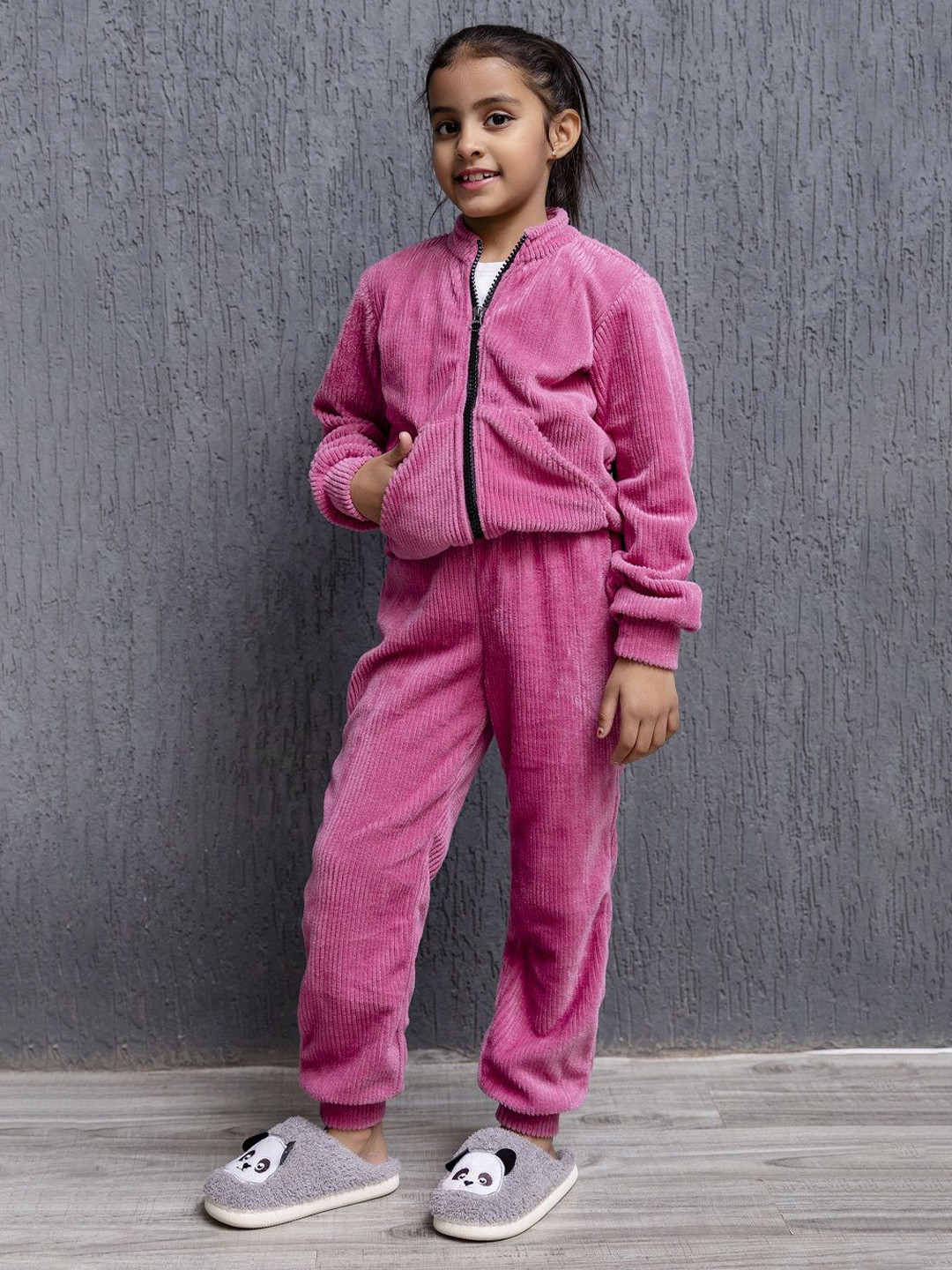 KAVISH Girls High Neck Pure Wool Sweatshirt With Jogger