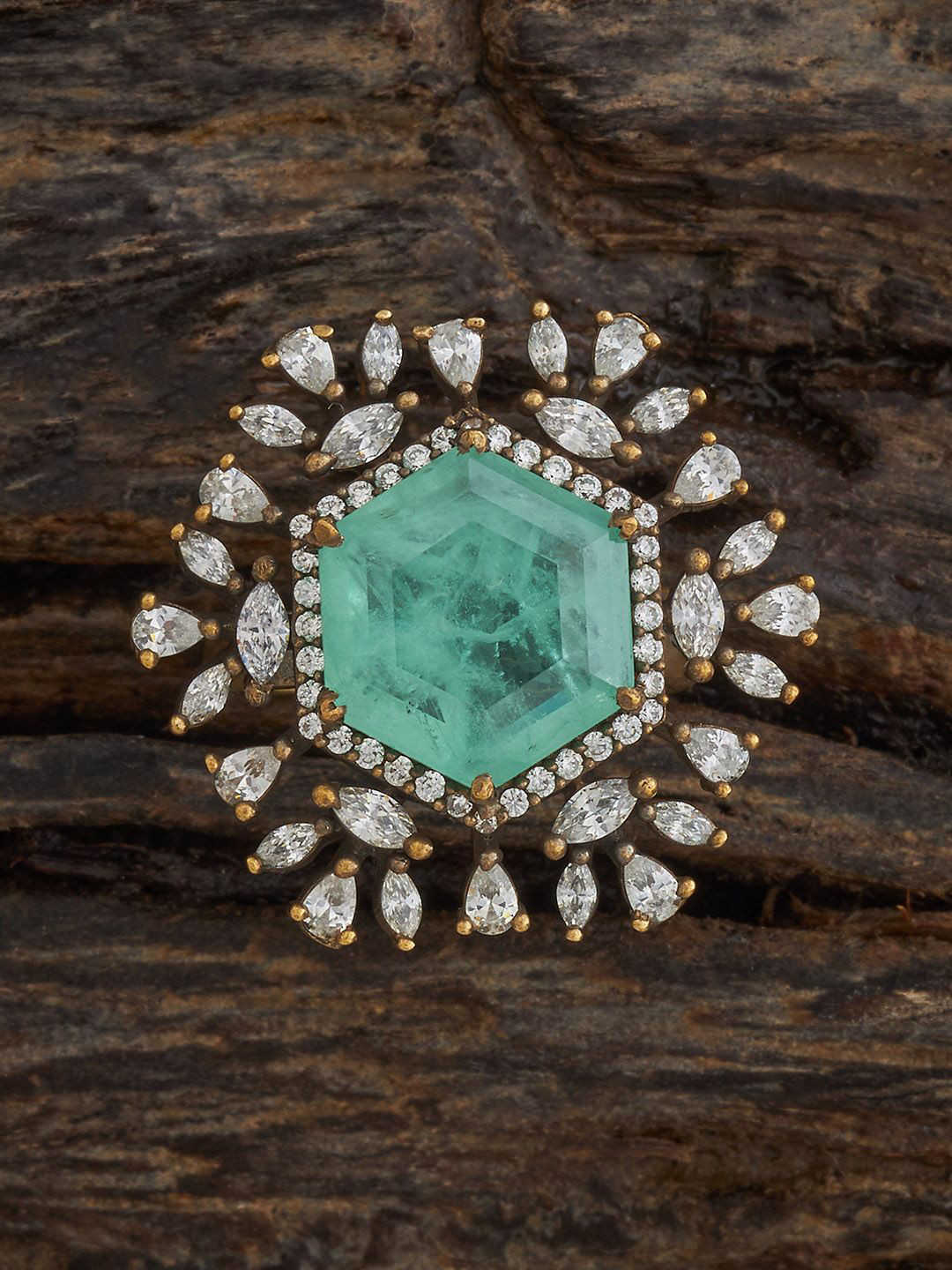 Kushal's Fashion Jewellery Embellished Bridal Blue Floral Studs