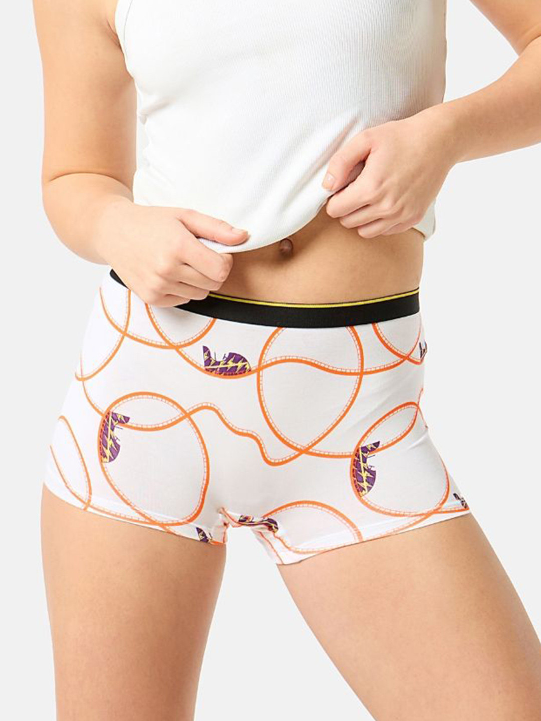 bummer Womens Underwear Soft Micromodal Printed Boy Shorts BSWHE01S