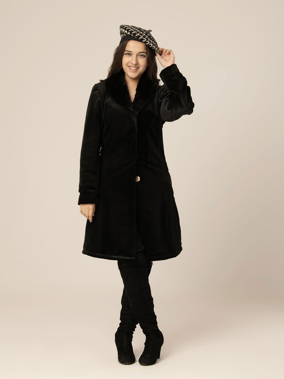 HOITY MOPPET Girls Suede Velvet Coat