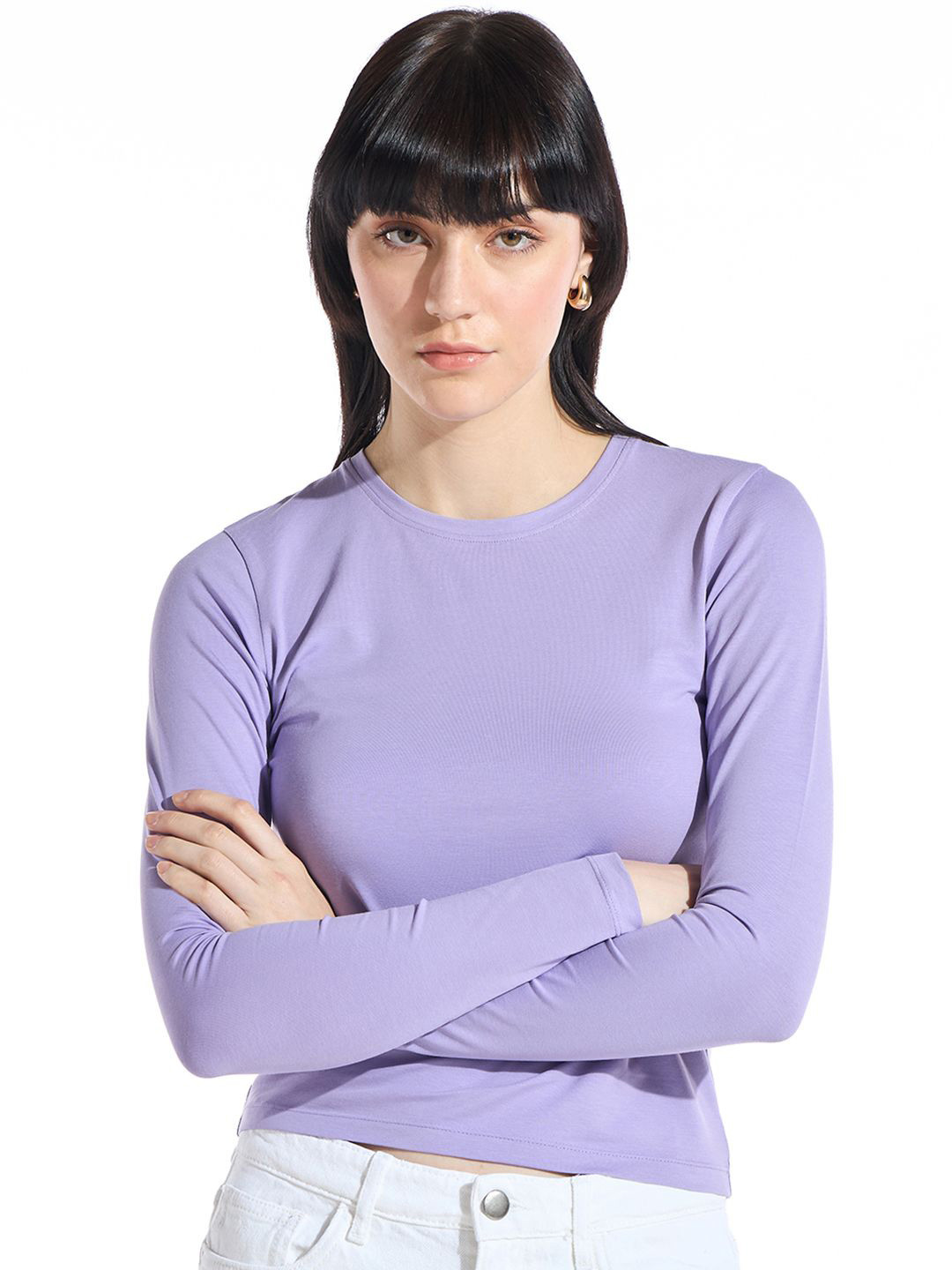 Bewakoof Women's Purple Slim Fit Top