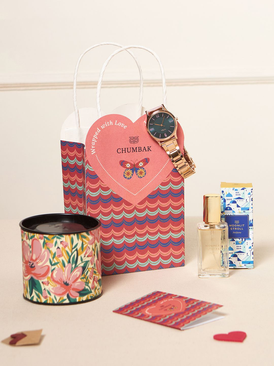 Chumbak Red & Green Set Of 2 Wrist Wonders Duo Gift Comes In A Gift Bag