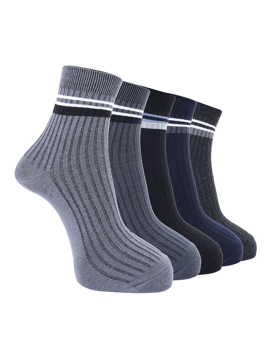 Dollar Men Pack of 5 Free Size Ankle Length Cotton Socks
