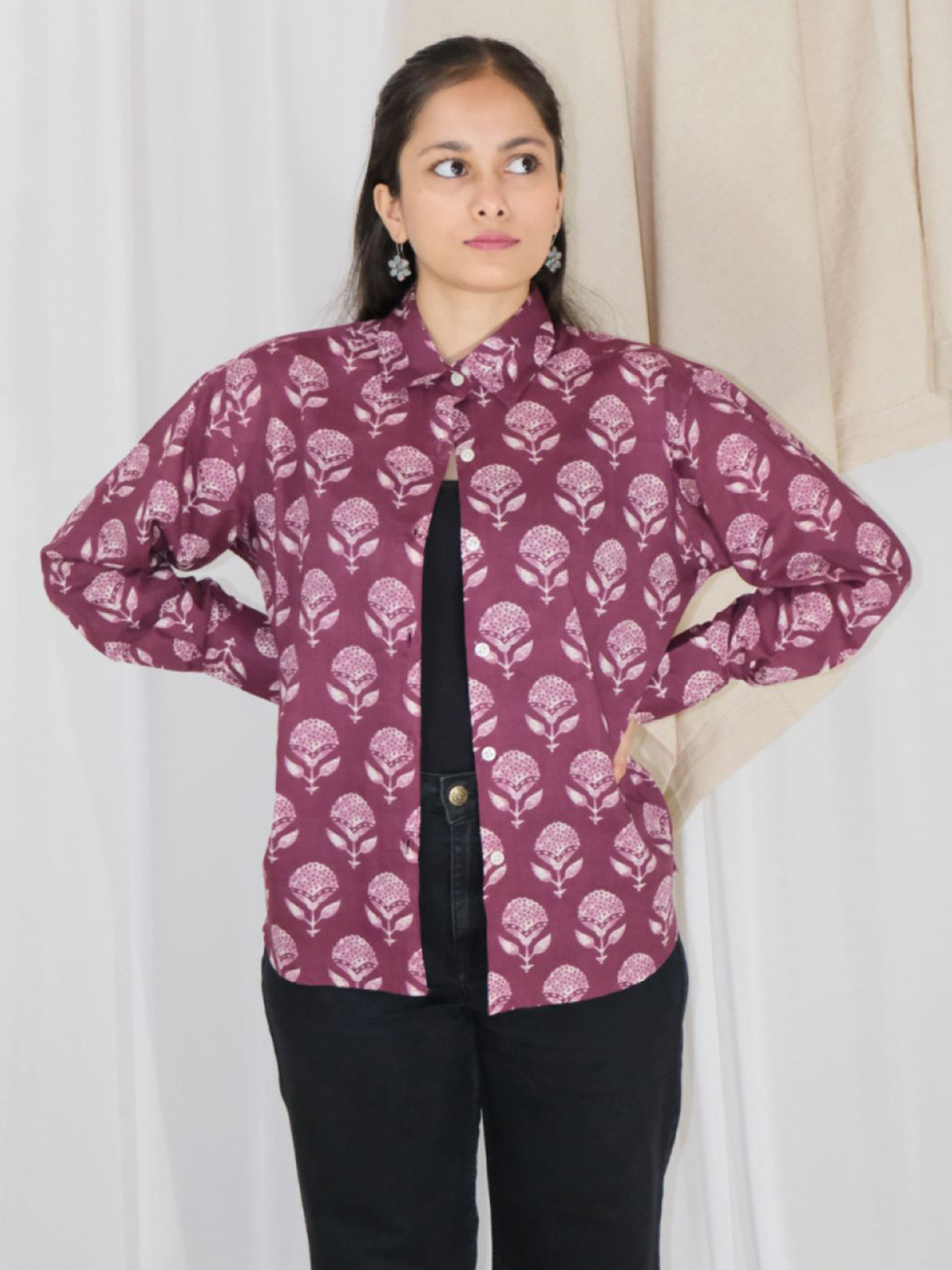 Ruha Women Floral Printed Shirt Style Top