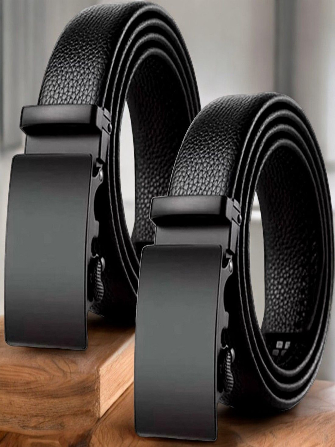 Provogue Men Pack Of 2 Textured PU Casual Belt