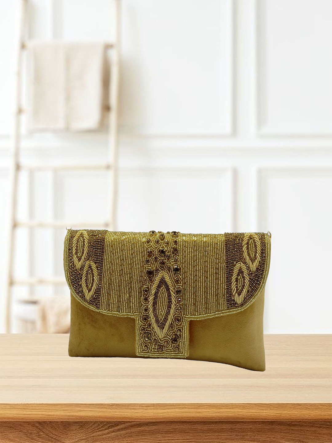 Esmoda Embellished Tinsel Frame Purse Clutch