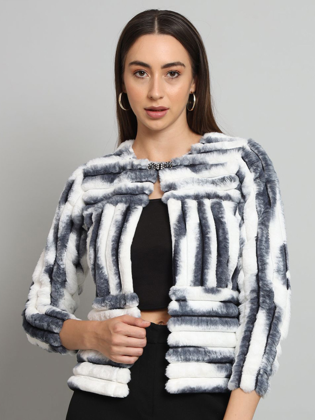 Chemistry Tie and Dyed Woollen Open Front Shrug