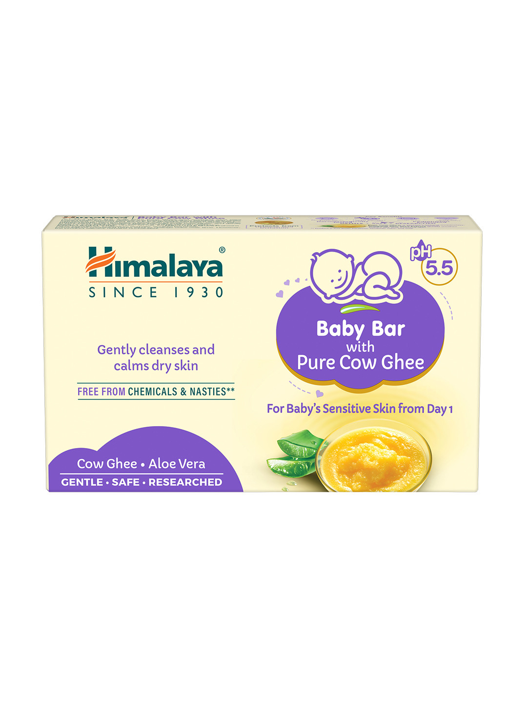 Himalaya Baby Baby Bar with Pure Cow Ghee & Aloe Vera - 75g