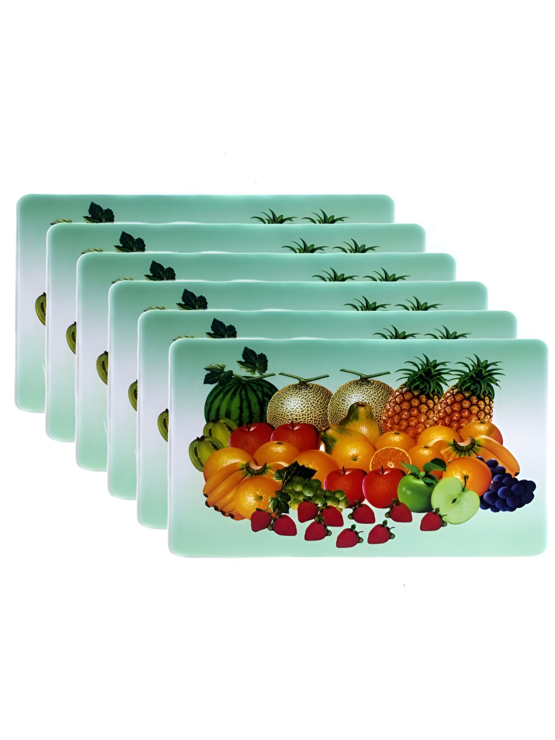Dakshya Industries Green & Red 6 Pieces Fruit Printed Refrigerator Appliance Covers