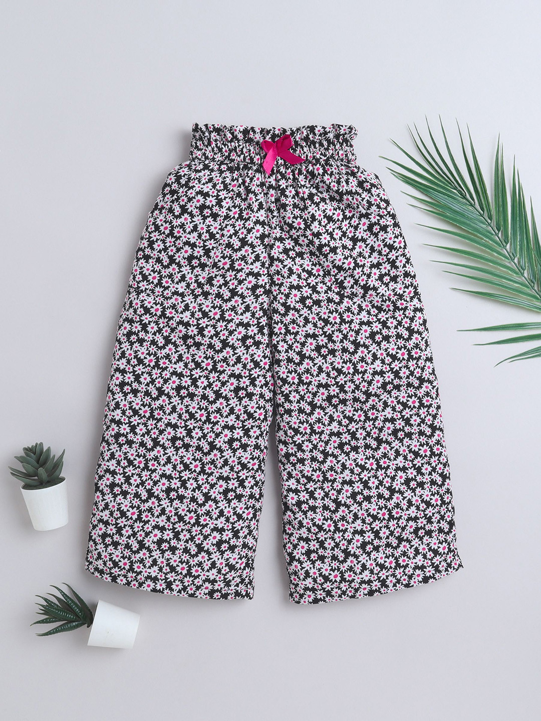 The Magic Wand Girls Floral Printed Loose Fit Trousers