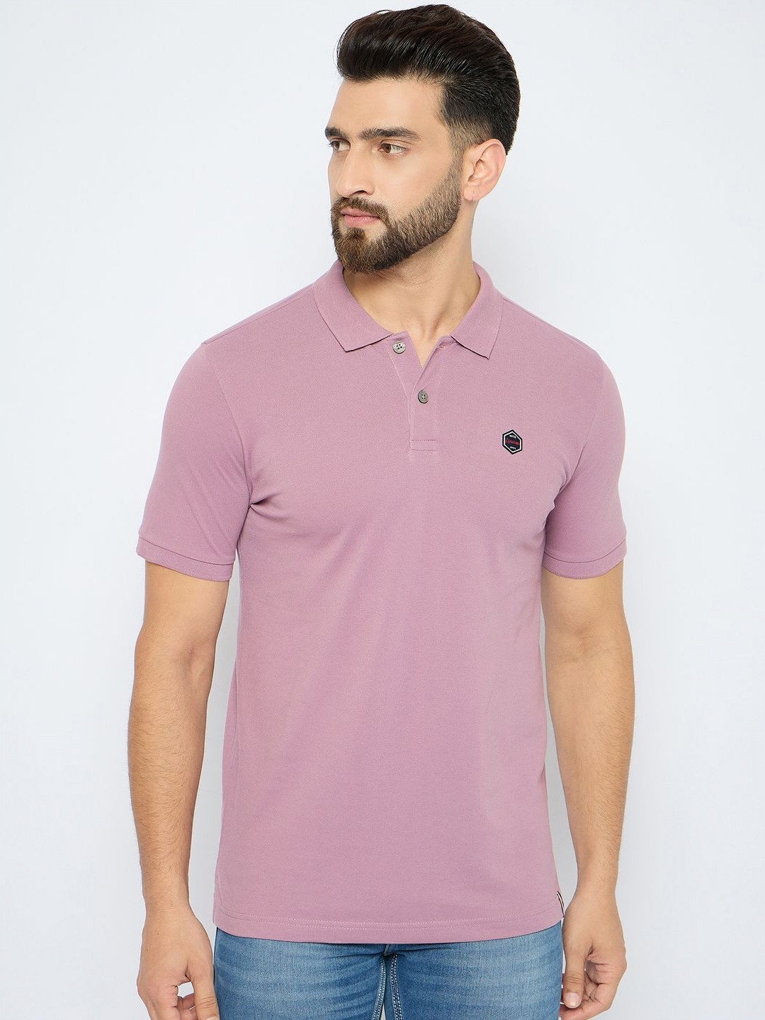 AXMANN Men Solid Polo Collar Cotton T-shirt