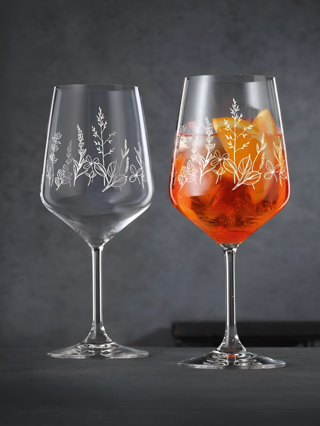 Nachtmann White 2 Pieces Botanical Textured Bar Glass