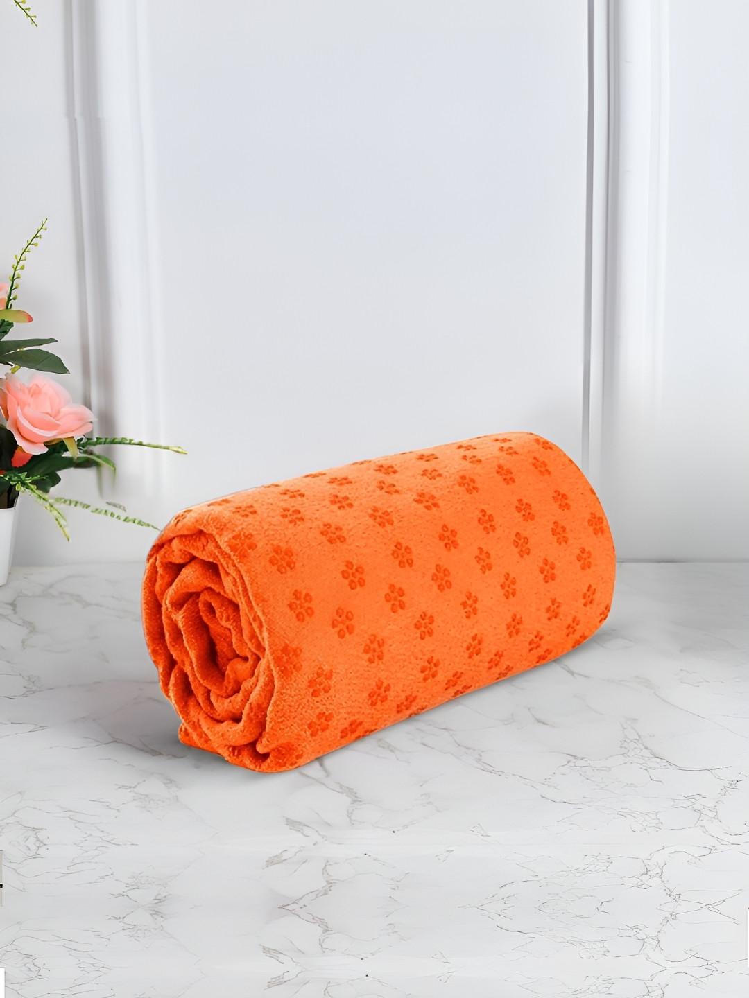 Black gold Orange Premium Microfiber Yoga Mat Towel