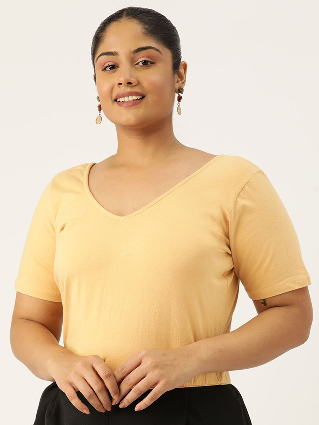 theRebelinme Cotton Blouson Crop Plus Size  Top