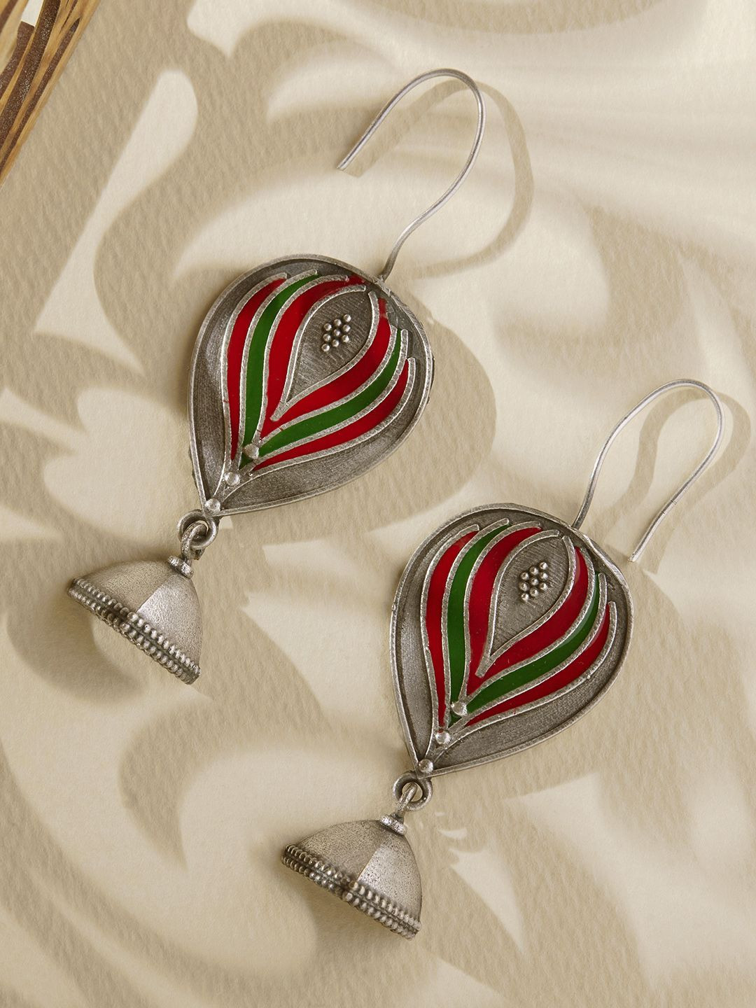 Priyaasi Silver Plated Contemporary Balloon Shaped Drop Earrings