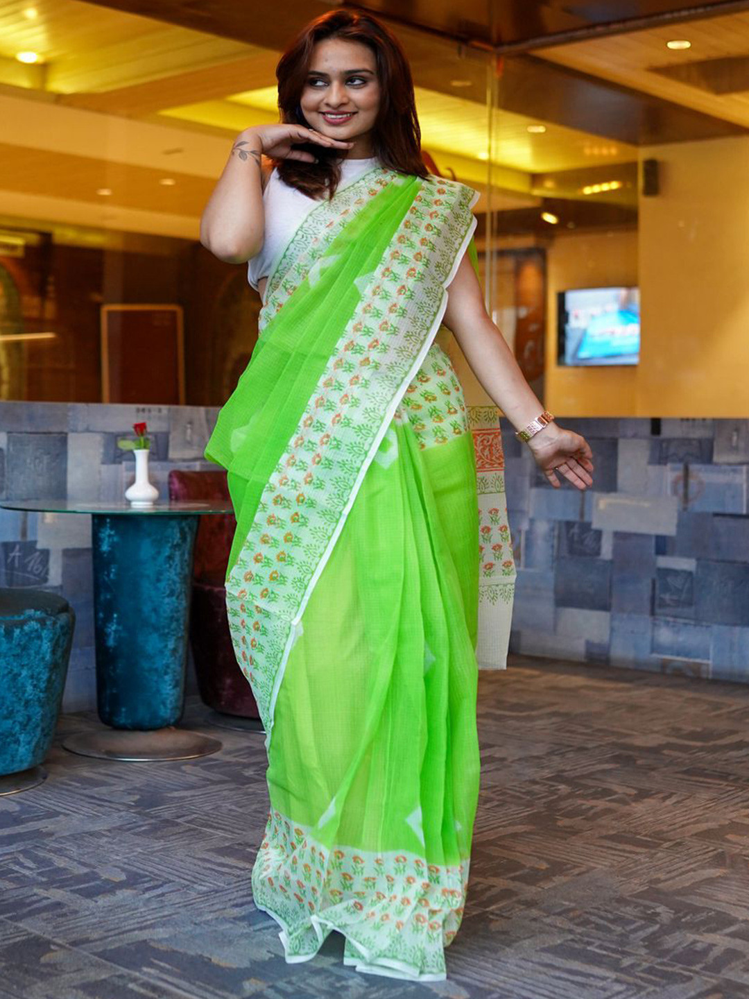 arunima weaves Floral Silk Cotton Saree