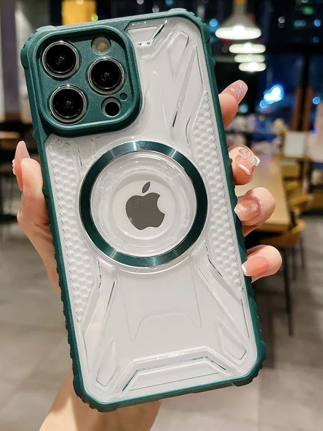 Luxury Kase Solid LK108 Soft Silicone Frame PC Transparent iPhone 14 Pro Back Case