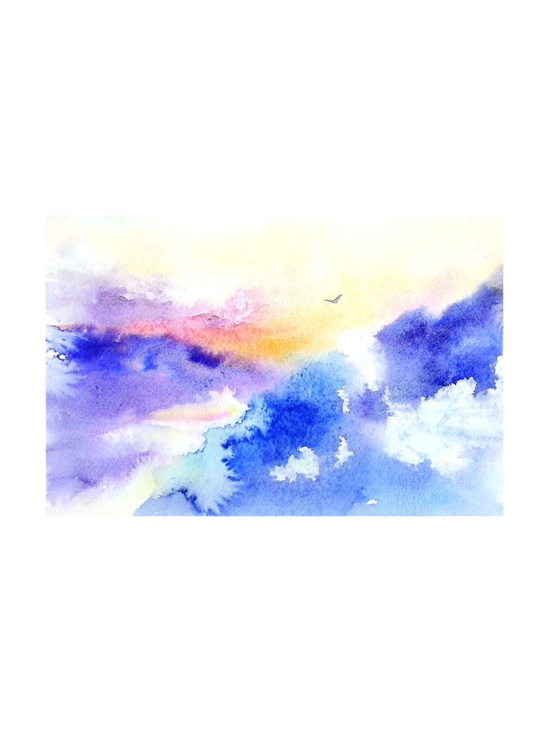 Inephos Blue And White Abstract Canvas Wall Art