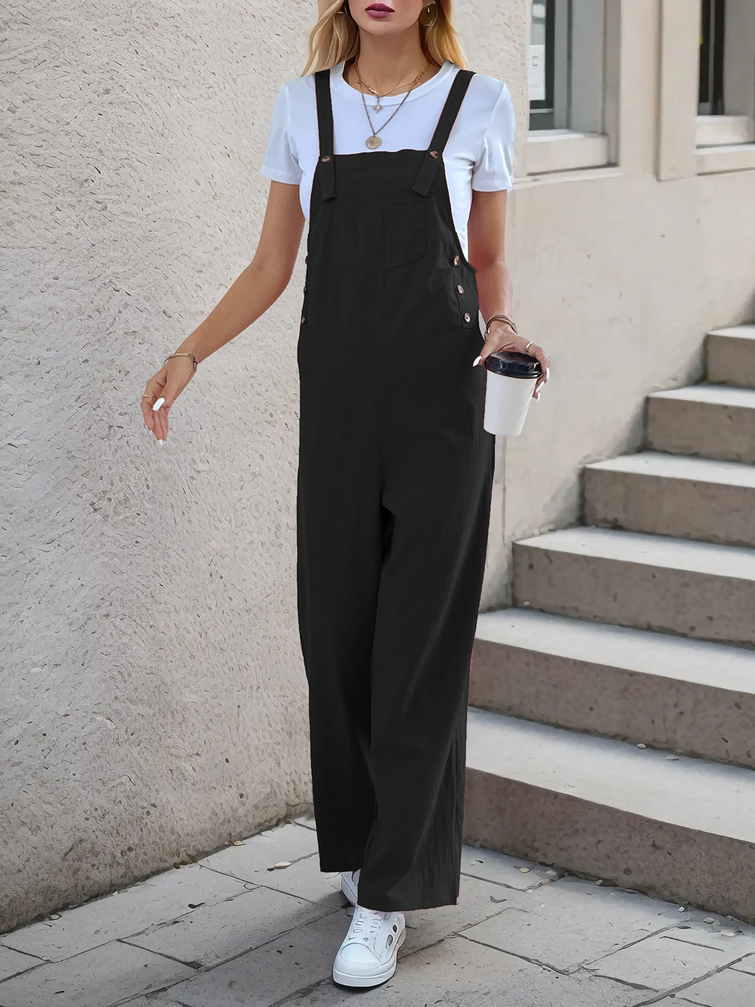 DressBerry Basic Dungaree with Pocket Detail