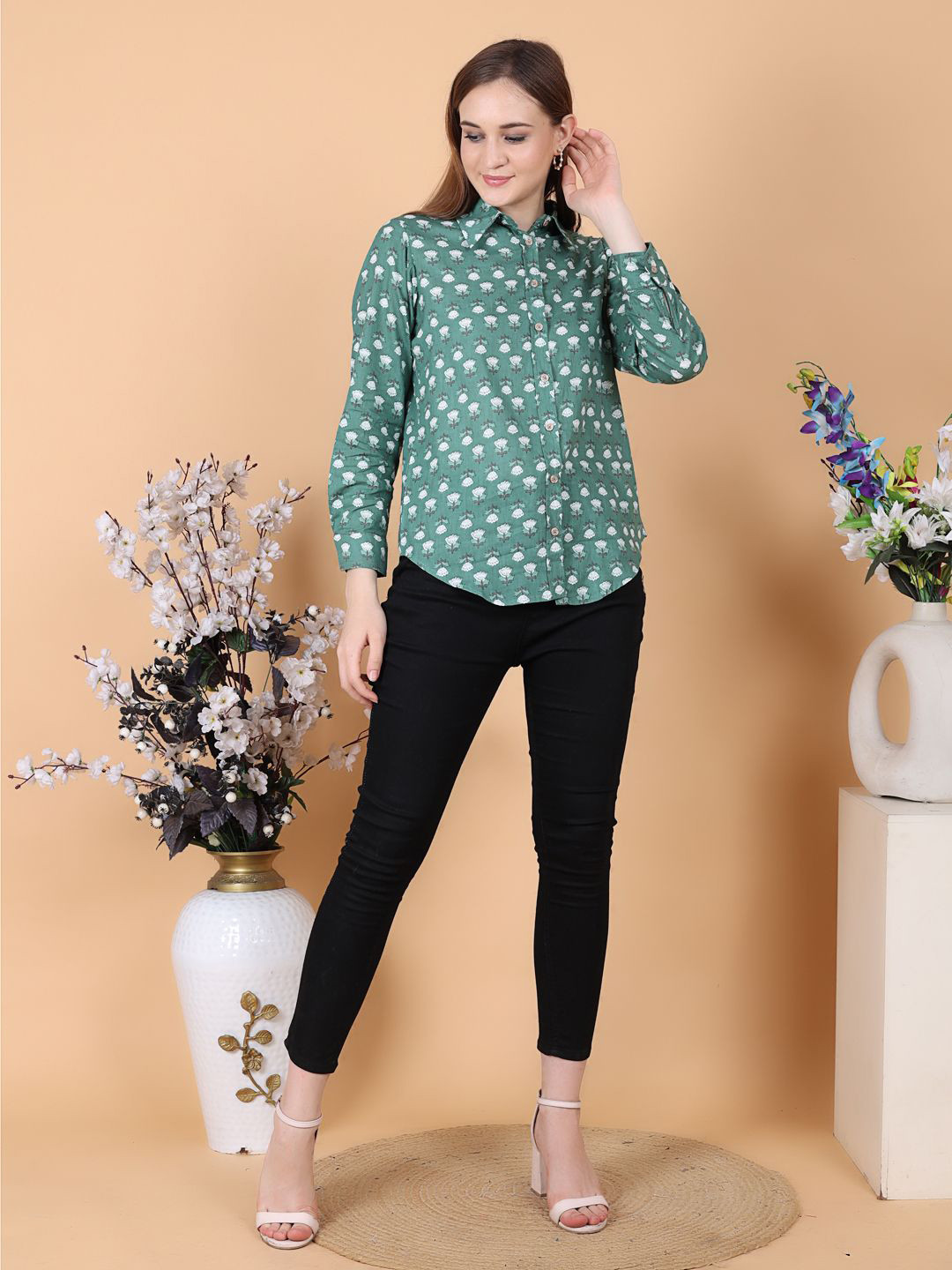 Jivitha Women Cotton Office Wear Shirt