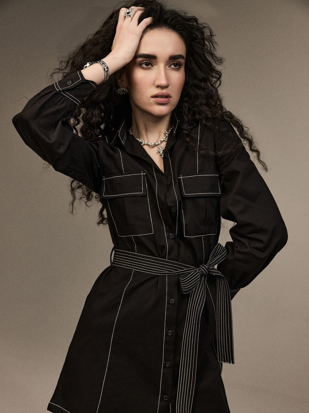 Midsummer Women White Black Short Dress