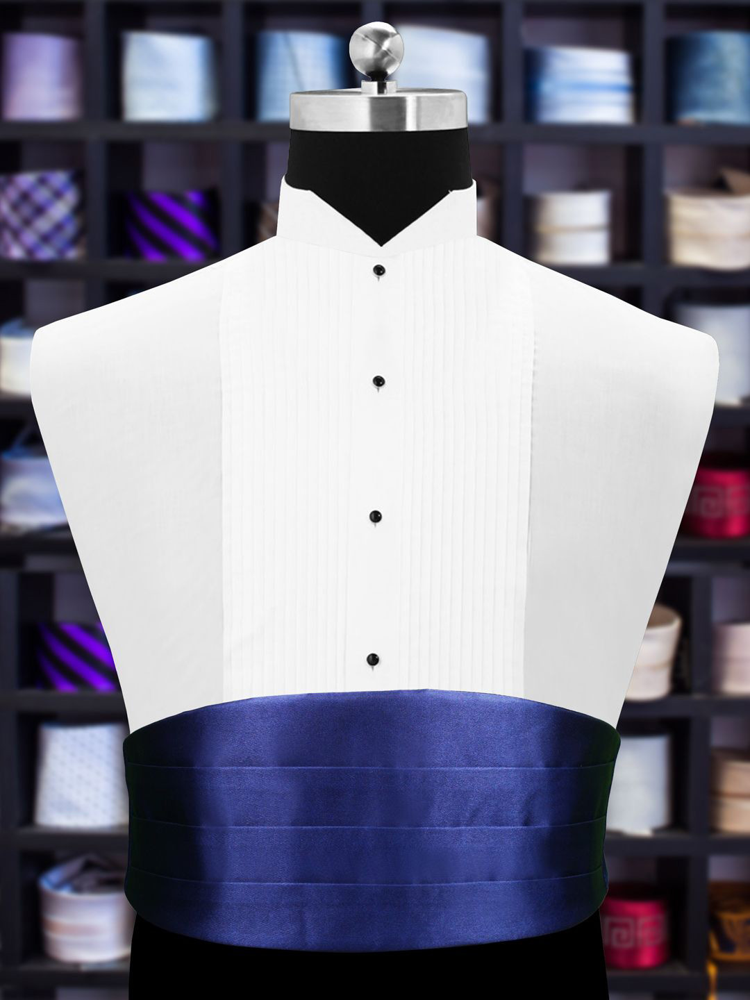 Peluche Dark Blue Solid Cummerbund