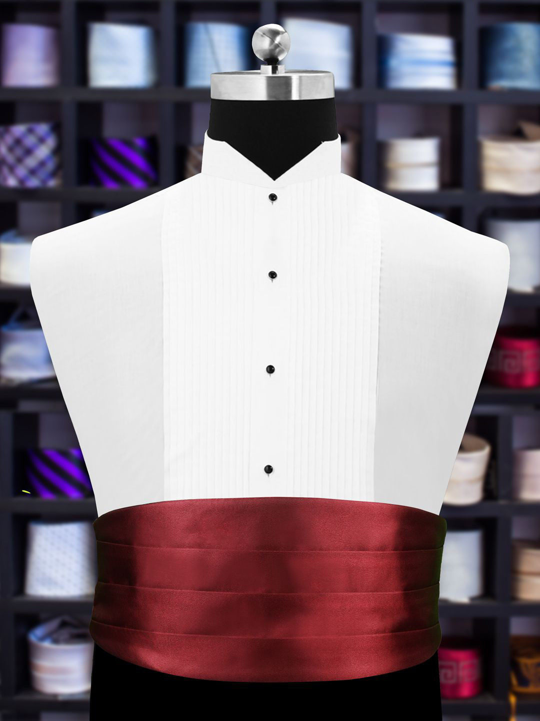 Peluche Burgundy Onyx Solid Cummerbund
