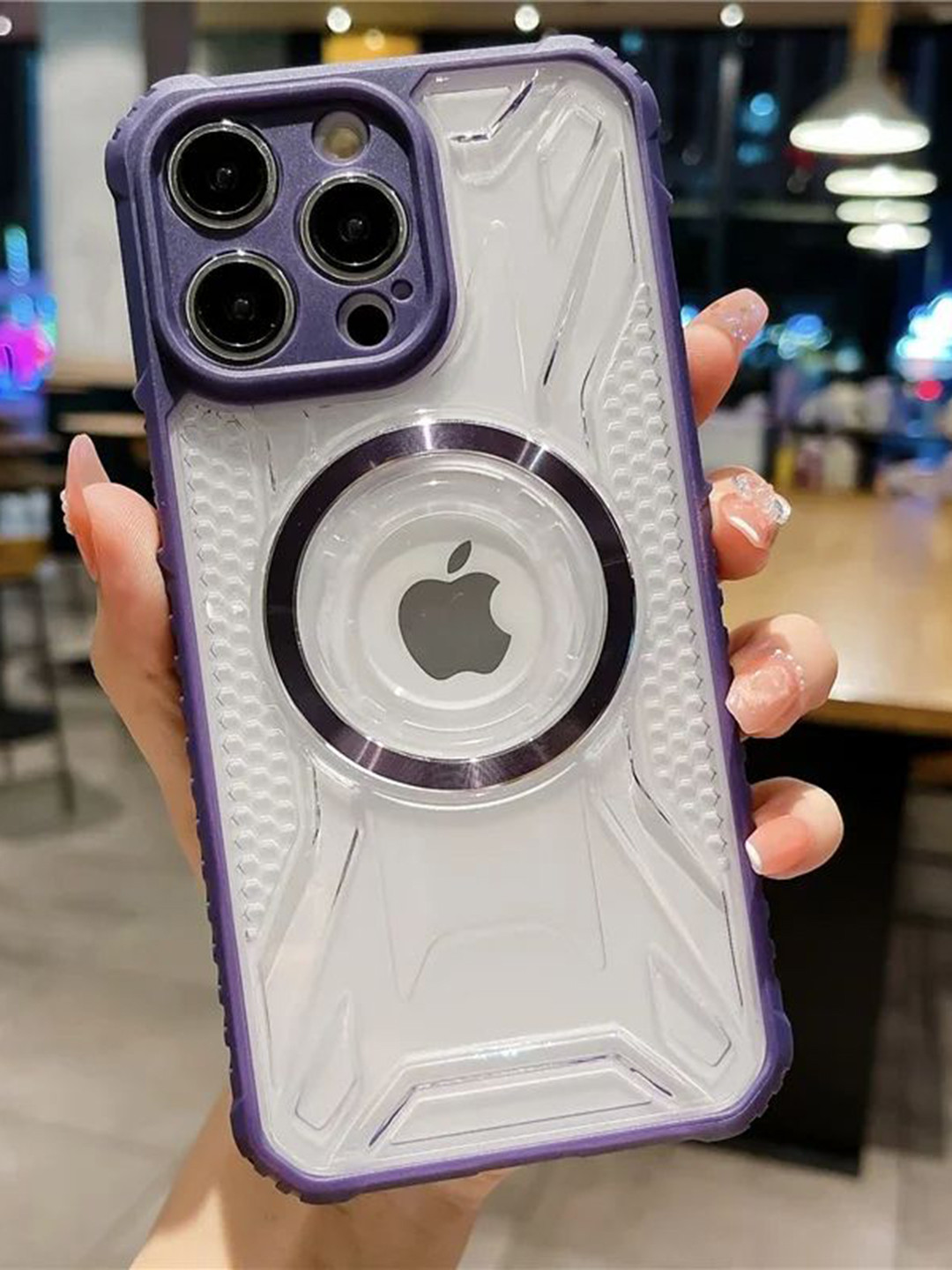 Luxury Kase Solid LK108 Soft Silicone Frame PC Transparent iPhone 14 Pro Back Case